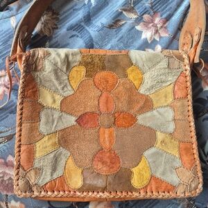 Vintage Patchwork Leather Shoulder Bag